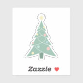 Retro Pastel Christmas Tree Mid-Century Modern  Sticker (Vel)