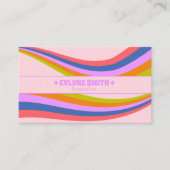 Retro Pastel Colorful Rainbow 70s Groovy Trendy Visitekaartje (Voorkant)