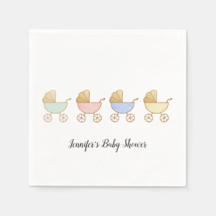 Retro Pastel Colors Carriges Parade Baby shower Servet