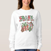 Retro Pastel Crazy Christmas Lady Trui (Voorkant)
