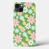 Retro Pastel Daisy Flowers met pokadots