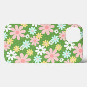 Retro Pastel Daisy Flowers met pokadots Case-Mate iPhone Case (Achterkant (horizontaal))