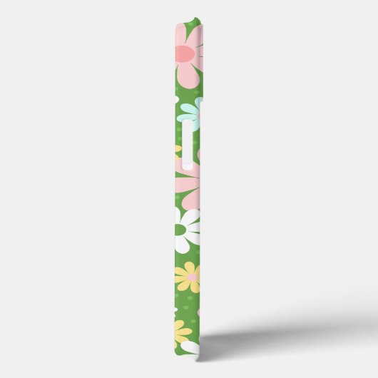 Retro Pastel Daisy Flowers met pokadots Case-Mate iPhone Case (Achterkant / Rechts)