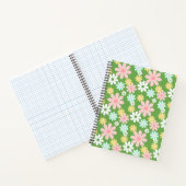 Retro Pastel Daisy Flowers met pokadots Notitieboek (Binnen)