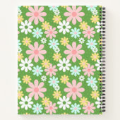 Retro Pastel Daisy Flowers met pokadots Notitieboek (Achterkant)