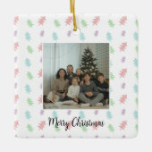 Retro Pastel Dennenboom Foto Kerst Ornament (Voorkant)