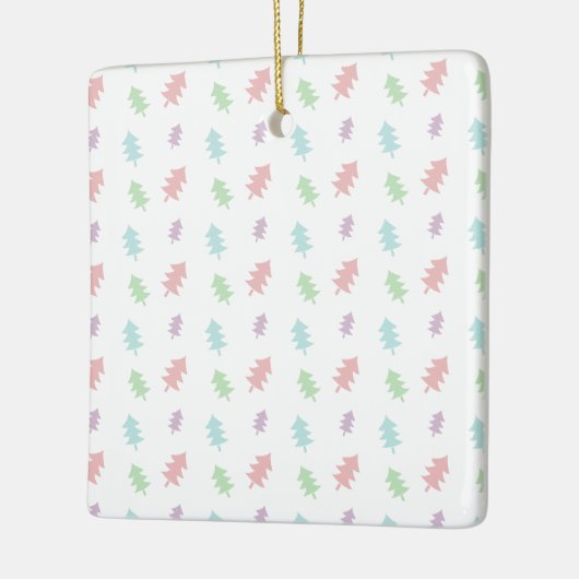 Retro Pastel Dennengehakt Kerst Ornament (Links)