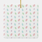 Retro Pastel Dennengehakt Kerst Ornament (Achterkant)