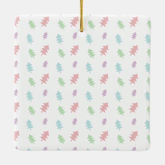 Retro Pastel Dennengehakt Kerst Ornament (Achterkant)