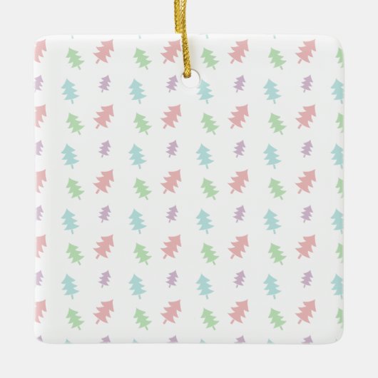 Retro Pastel Dennengehakt Kerst Ornament (Voorkant)
