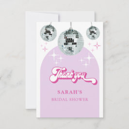 Retro Pastel Disco Groove Bruidsdouche Bedankkaart