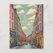  retro pastel Dublin Ierland Briefkaart (Voorkant)