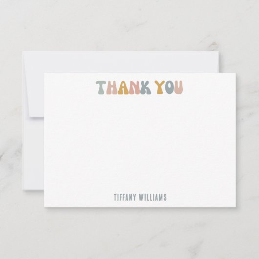 Retro Pastel Floral Aangepast Bedankt (Voorkant)