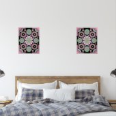 Retro Pastel Floral Mandala Symmetry Muurkunst Sets (Slaapkamer)