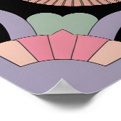 Retro Pastel Floral Mandala Symmetry Poster (Hoek)