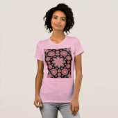 Retro Pastel Floral Mandala Symmetry T-shirt (Voorkant volledig)