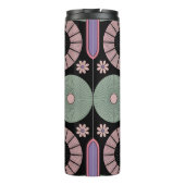 Retro Pastel Floral Mandala Symmetry Thermosbeker (Achterkant)