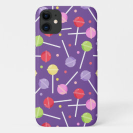 Retro Pastel gekleurd Snoep Lollipops Paars Case-Mate iPhone Case