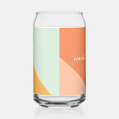 Retro Pastel Geometric Art Aangepast huwelijk Blikvorm Glas (Rechts)