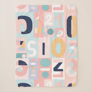 Retro Pastel Geometrische Abstracte Vormen Sherpa Deken