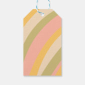 Retro Pastel Gestreepte Groovy Baby Shower Feestje Cadeaulabel (Achterkant)