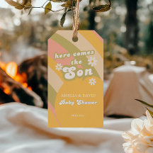 Retro Pastel Gestreepte Groovy Baby Shower Feestje