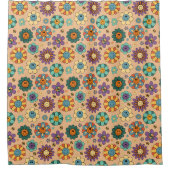 Retro Pastel Gordijn Funky 70s Badkamer Stijl (Voorkant)