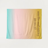 Retro Pastel Gradient Boho Bruiloft Aangepaste Ach Wandkleed (Voorkant (horizontaal))