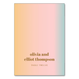 Retro Pastel Gradiënt Bruiloft Aangepaste Plaats K Kaart