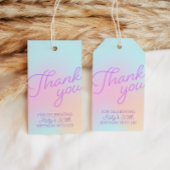 Retro Pastel Gradient Dank u Favor Cadeaulabel