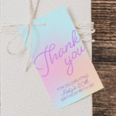 Retro Pastel Gradient Dank u Favor Cadeaulabel