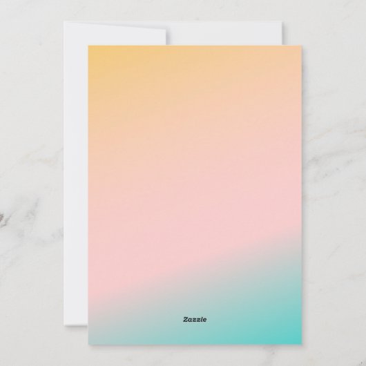 Retro Pastel Gradiënt Merry Married Wedding Foto Feestdagenkaart (Achterkant)