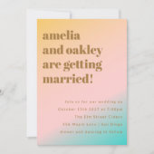 Retro Pastel Gradient Unieke Bestemming Bruiloft Kaart (Voorkant)