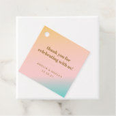 Retro Pastel Gradient Unieke Bruiloft Aangepaste B Bedankjes Labels (In situ)