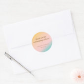 Retro Pastel Gradient Unieke Bruiloft Aangepaste B Ronde Sticker (Envelop)