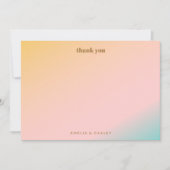Retro Pastel Gradiënt Unieke Bruiloft Custom Bedankkaart (Voorkant)
