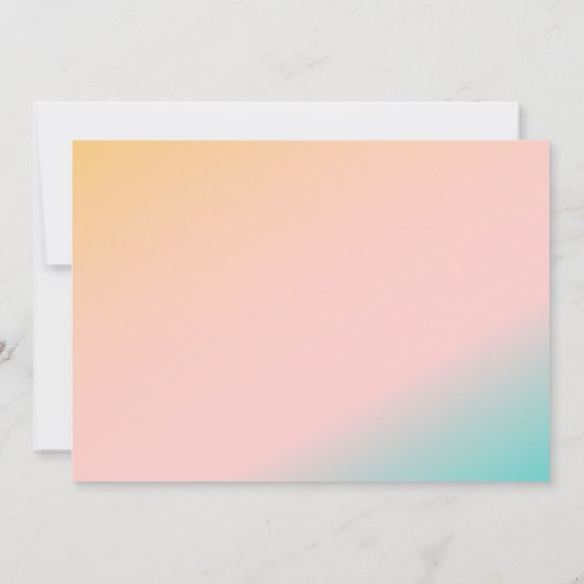 Retro Pastel Gradiënt Unieke Bruiloft Custom Bedankkaart (Achterkant)