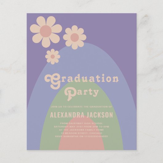Retro Pastel Graduatie Party Budget Flyer (Voorkant)