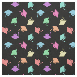 Retro Pastel Graduing Cap Pattern Stof