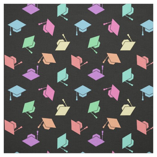 Retro Pastel Graduing Cap Pattern Stof (Swatch)
