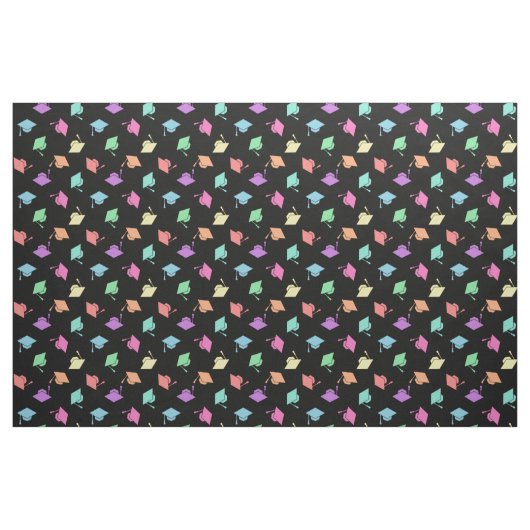Retro Pastel Graduing Cap Pattern Stof (Fat Quarter)