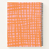 Retro Pastel Grid Abstract Patroon Notitieboek (Achterkant)