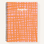 Retro Pastel Grid Abstract Patroon Notitieboek (Voorkant)