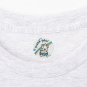 Retro Pastel Grijs Blauw Baby Dragon Dank u Labels (Aangebracht)