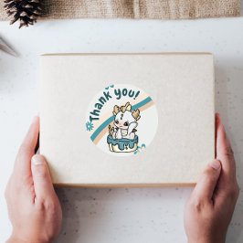 Retro Pastel Grijs Blauw Baby Dragon Dank u Labels