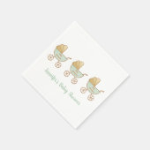 Retro Pastel Groene Carriages Parade Baby shower Servet (Hoek)