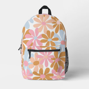 Retro Pastel Groovy Madeliefjes Bloem Patroon Bedrukte Rugzak