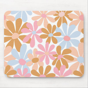 Retro Pastel Groovy Madeliefjes Bloem Patroon Muismat