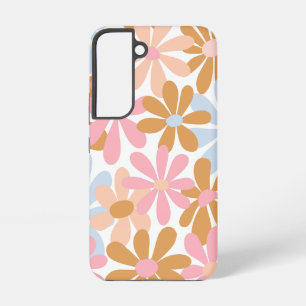 Retro Pastel Groovy Madeliefjes Bloem Patroon Samsung Galaxy Hoesje