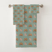 Retro Pastel Handdoek 70s Groovy Aardse Bad Vibes (Insitu)